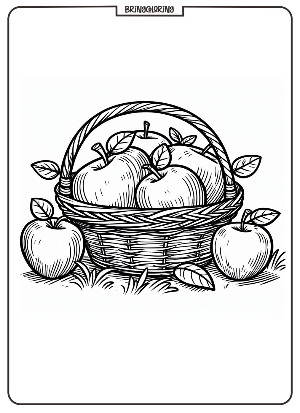 Apple Basket Coloring Pages Online