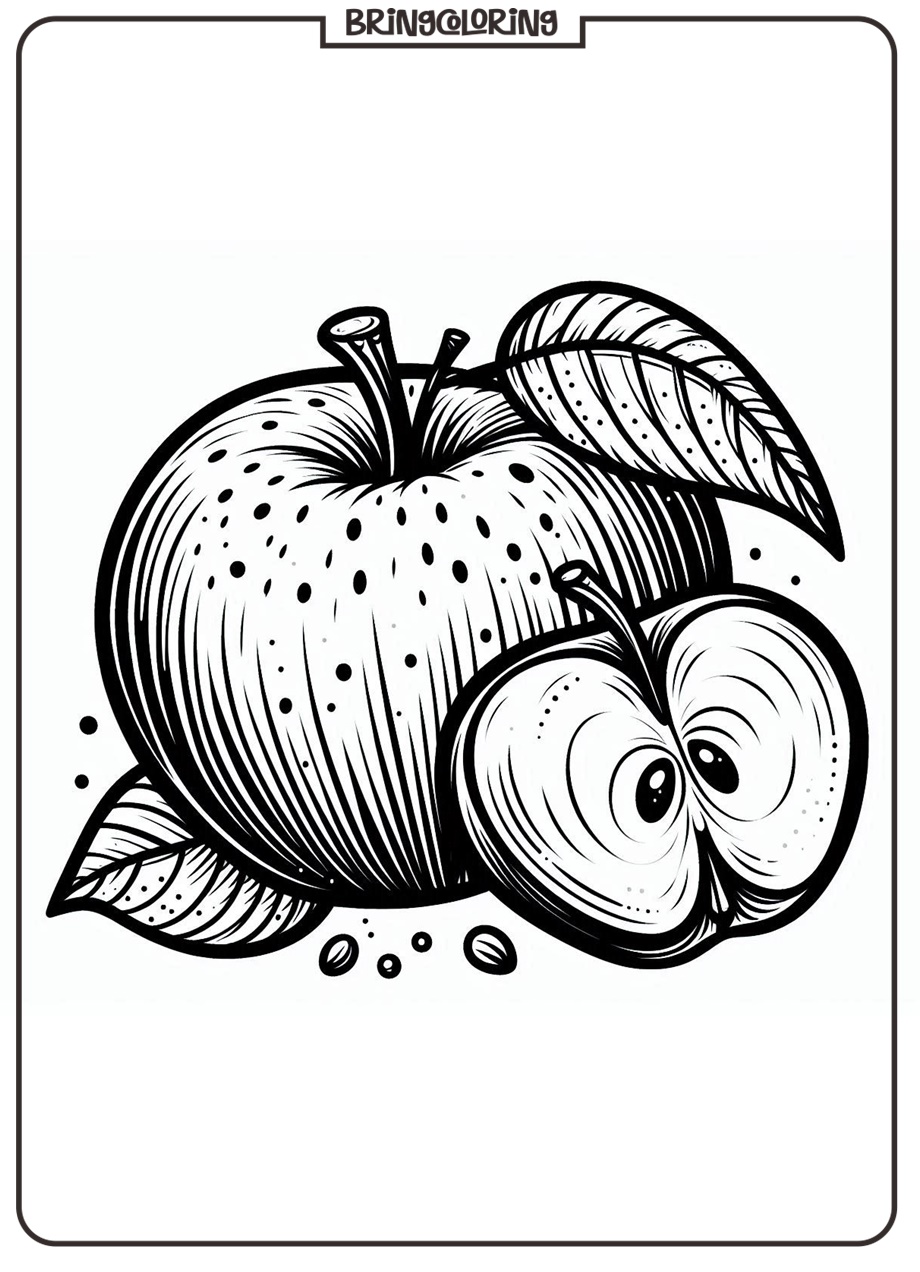 Apple Coloring Pages for Kids