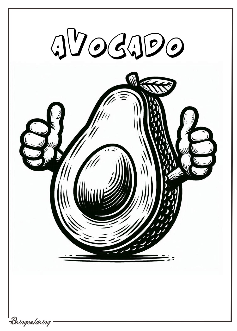 Avocado Coloring Pages for Kid