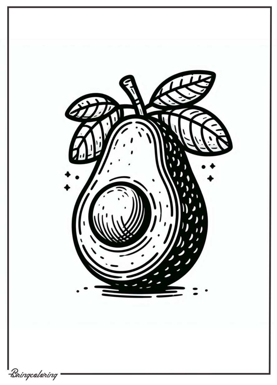 Avocado Coloring Pages for Kids