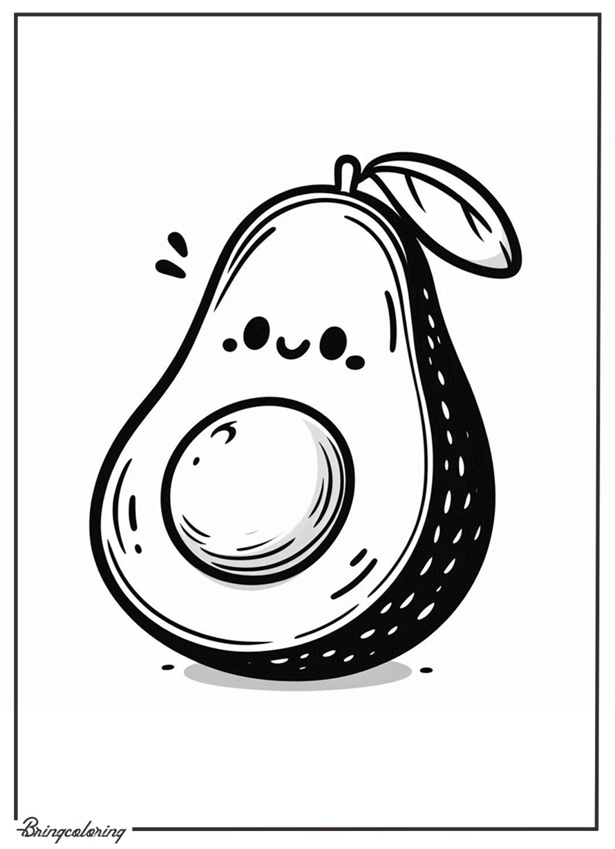 Avocado Coloring Pages