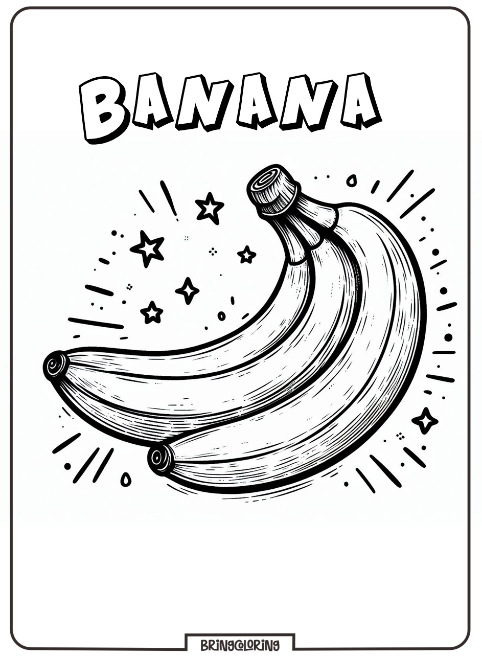 Banana Coloring Pages for Kids
