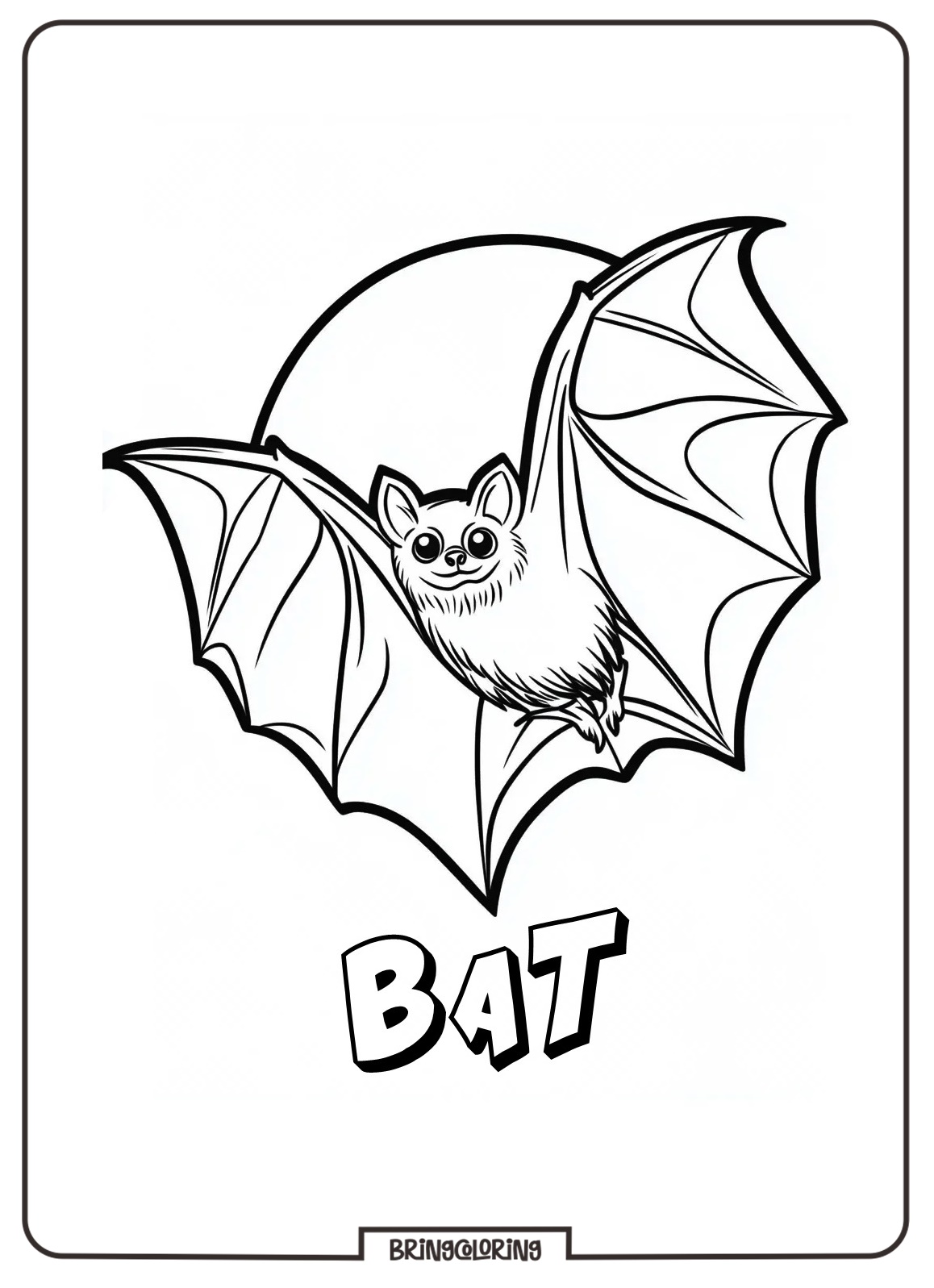 Bat Coloring Page for Kids Printable Bat Coloring Page for Kids Printable