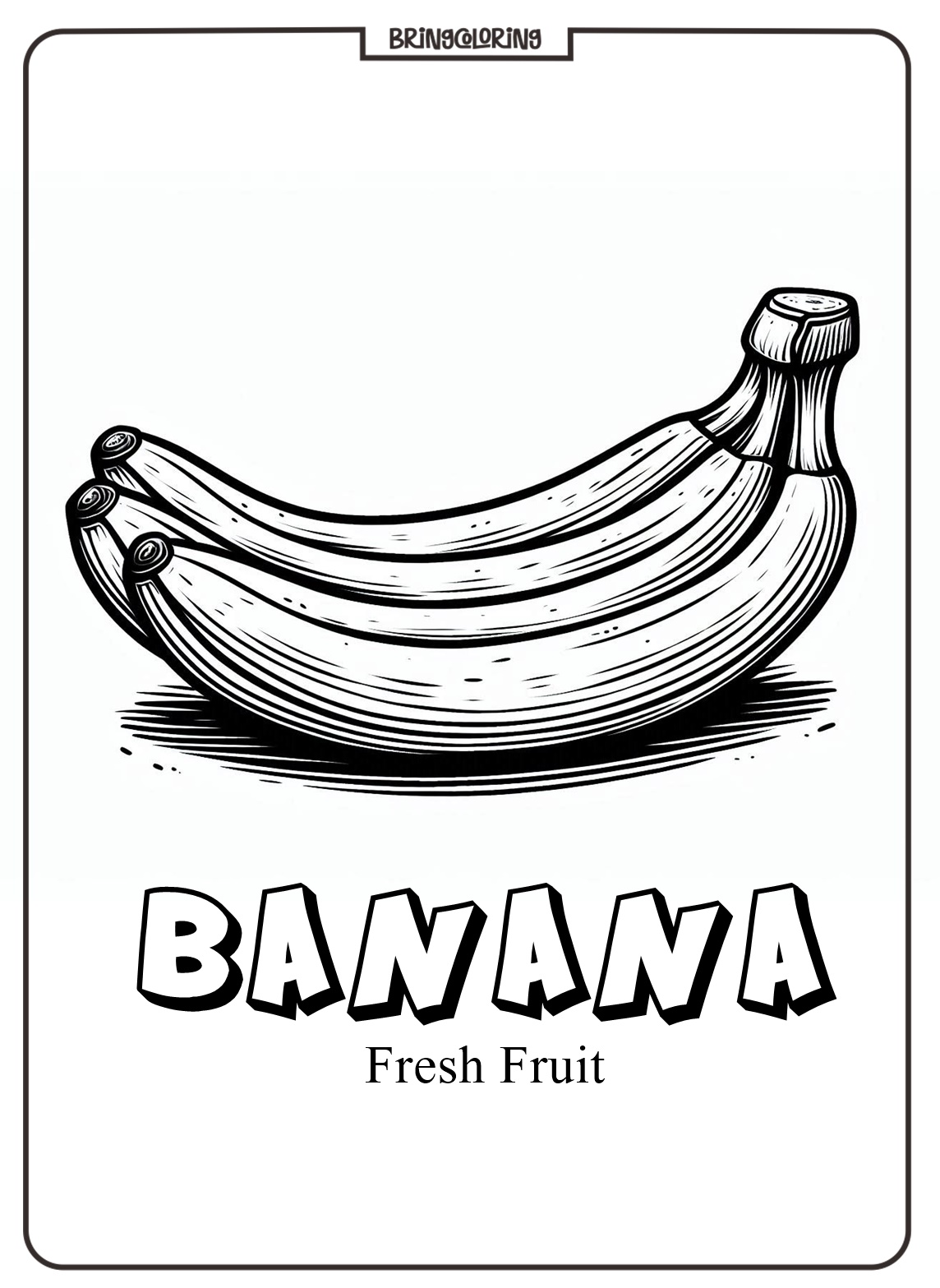 Easy Banana Coloring Pages for Kids