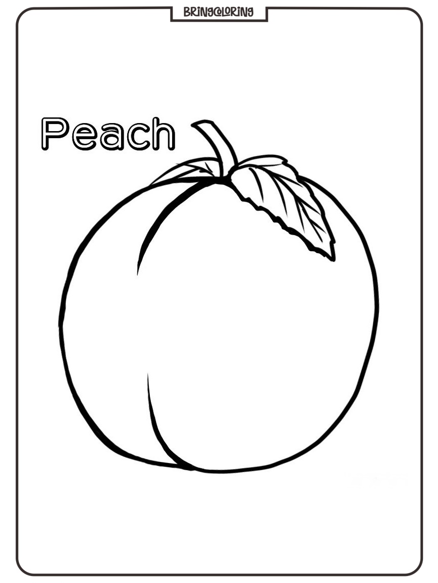 Peach Coloring page for kids Peach Coloring page for kids