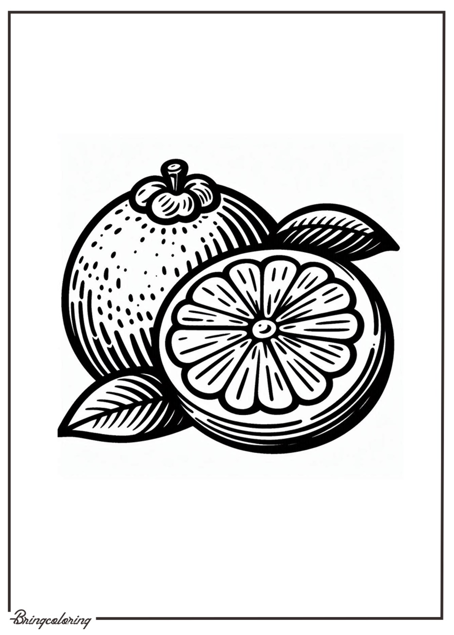Yuzu Fruits Coloring Pages Online