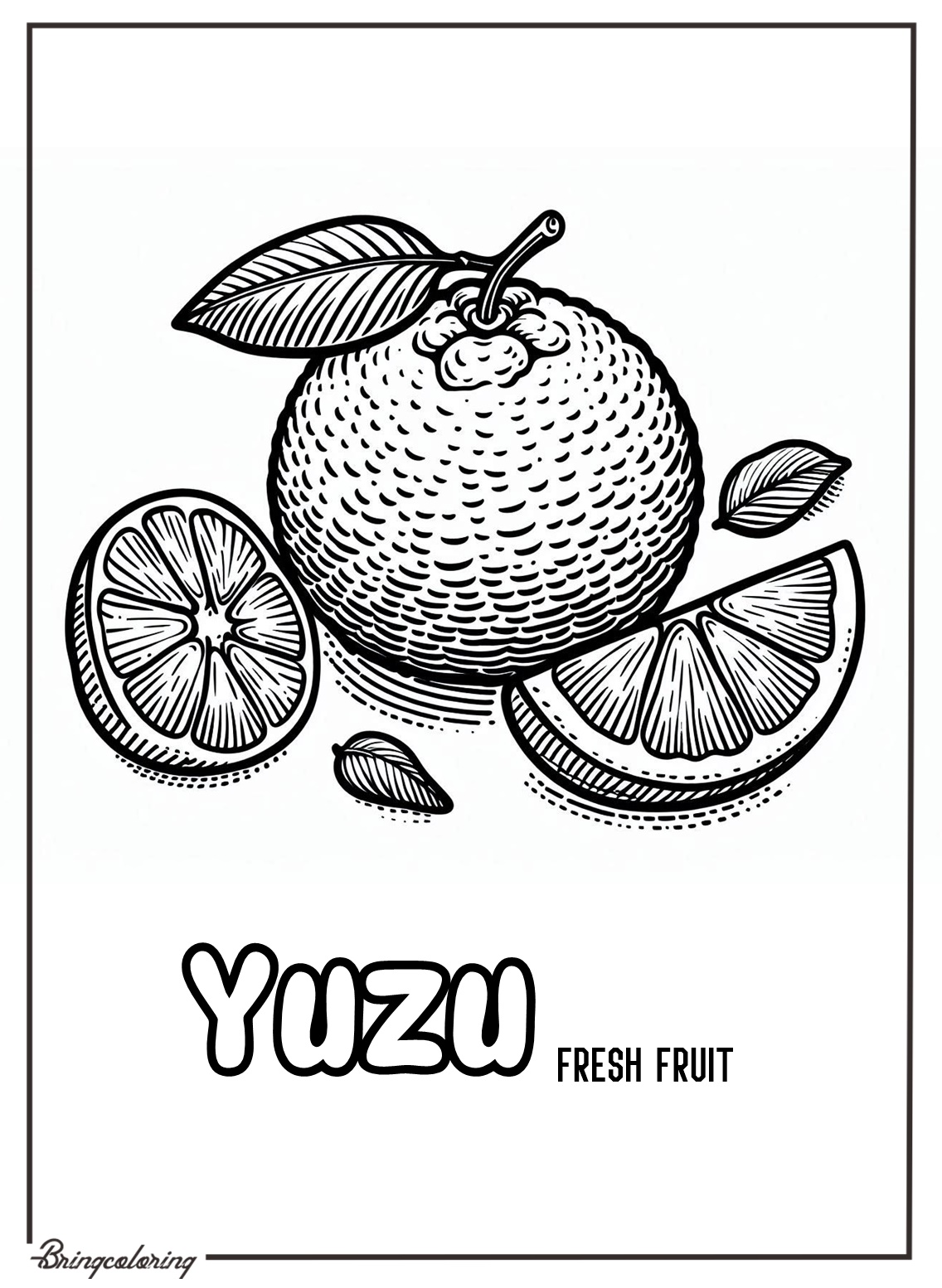 Yuzu Fruits Coloring Pages for Kids