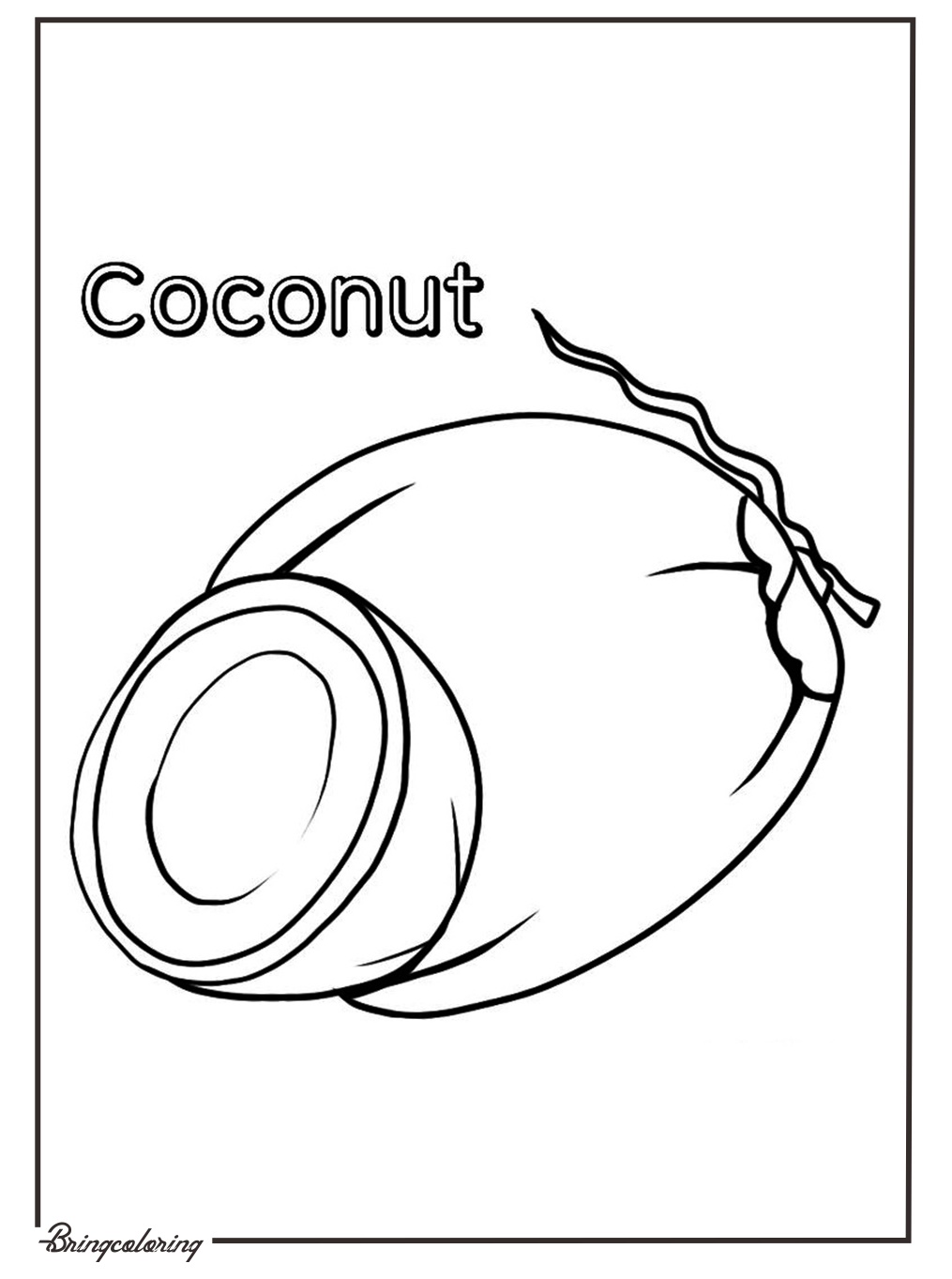 coconut coloring image pdf