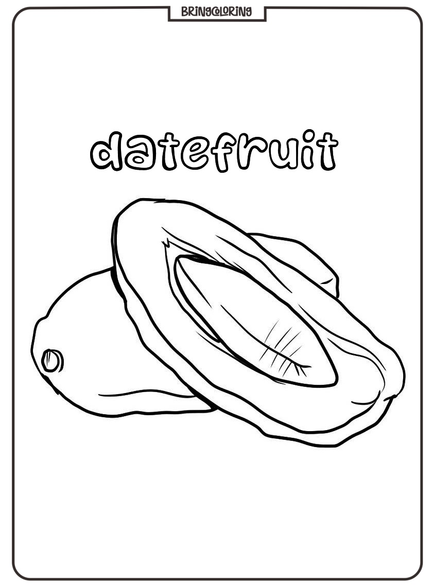 date fruit coloring page free pdf