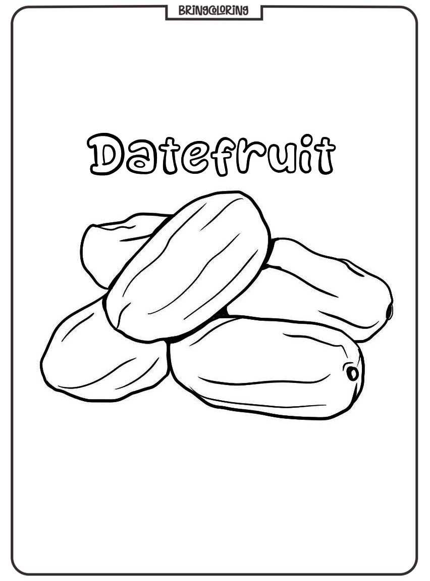 date fruit coloring pictures for kids