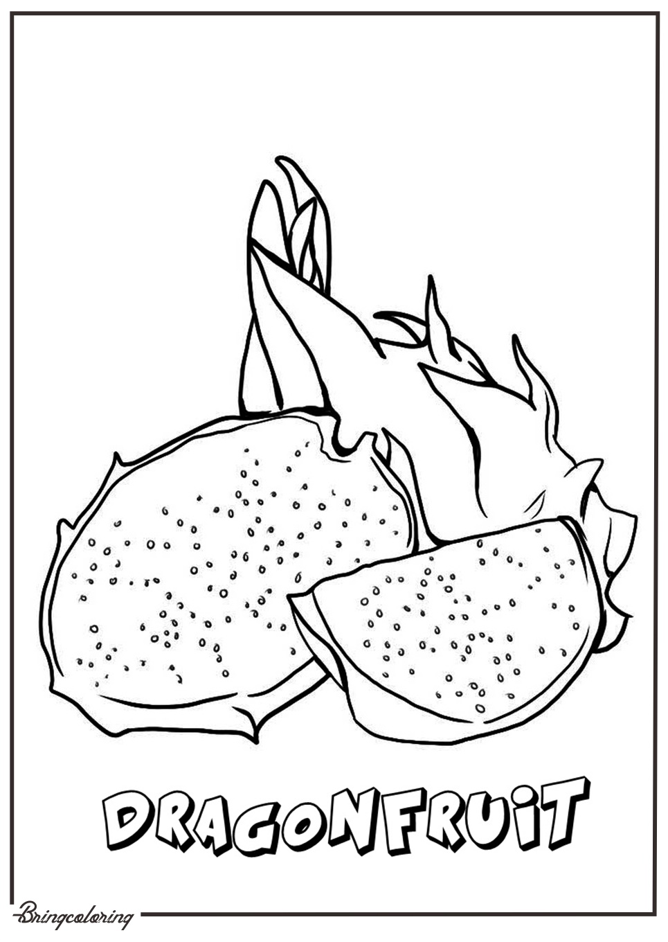 dragonfruit coloring image free
