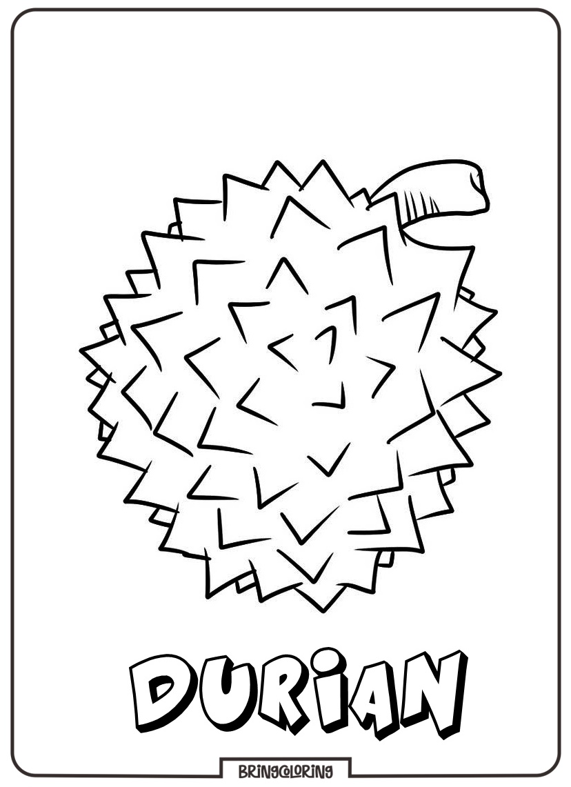 durian coloring image for kids