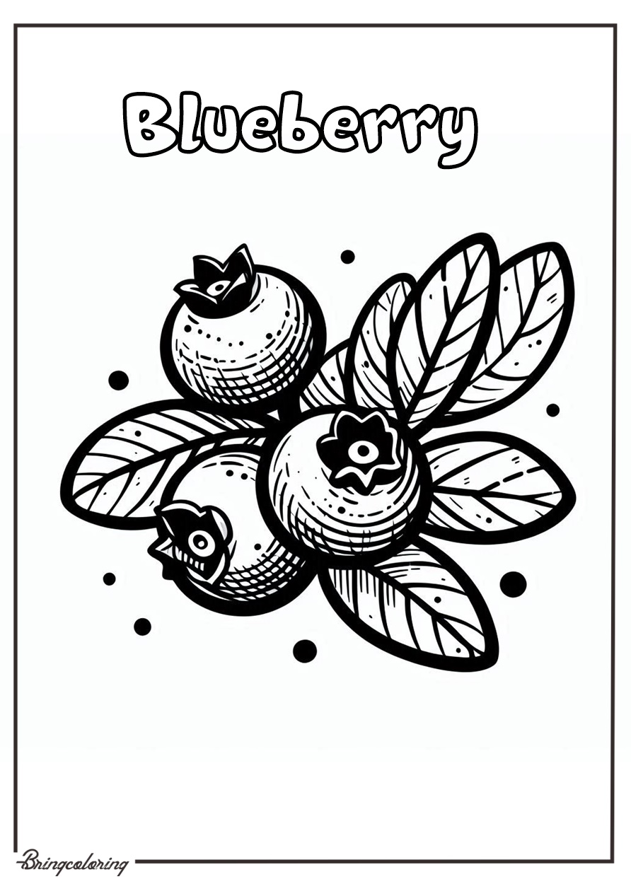 easy blueberry coloring pages