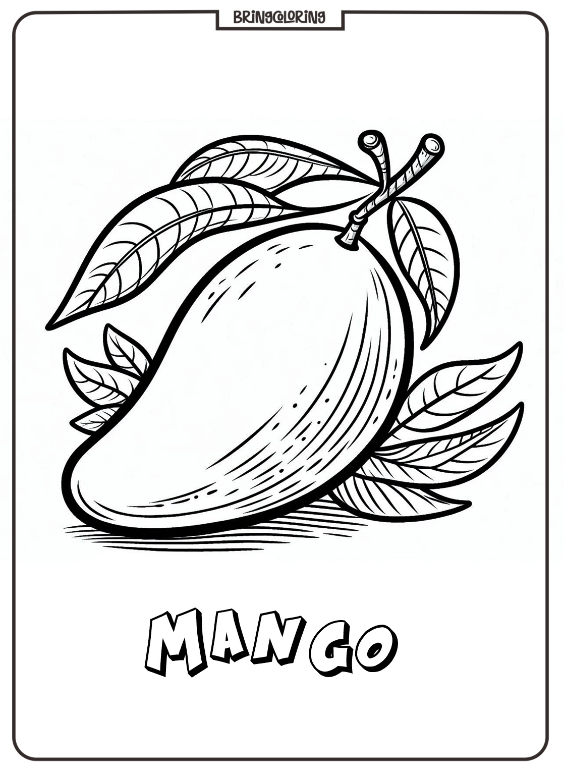 easy mango fruit coloring pages for kids easy mango fruit coloring pages for kids