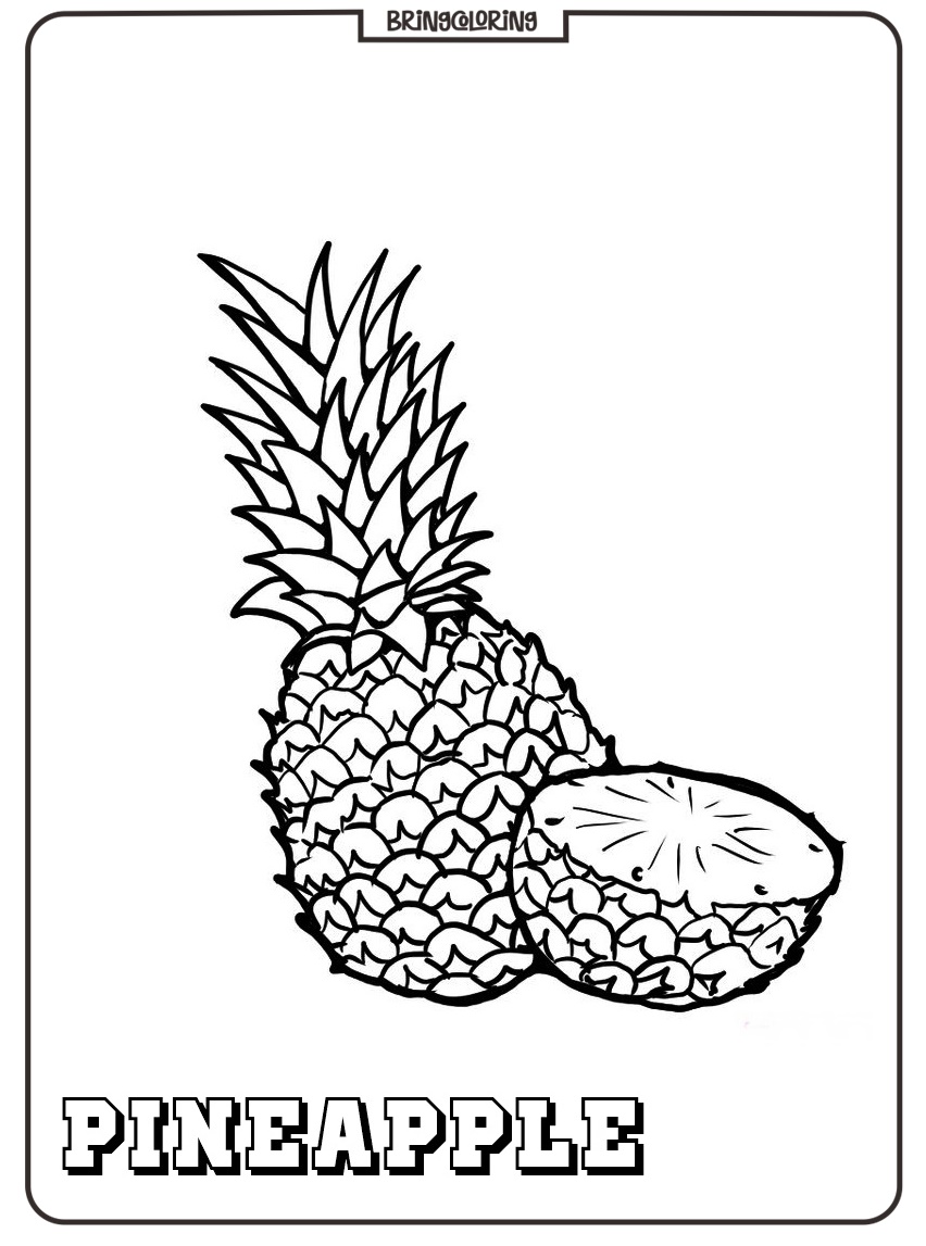 easy pineapple coloring page easy pineapple coloring page