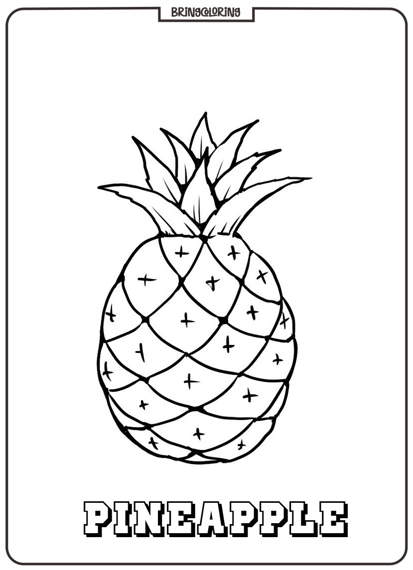 easy pineapple coloring pages easy pineapple coloring pages