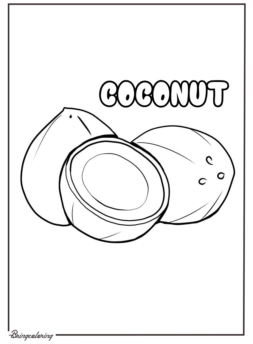 free coconut coloring pages