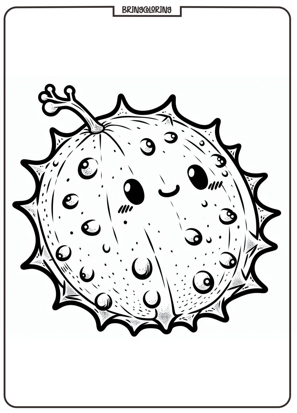 kiwano fruit coloring pages