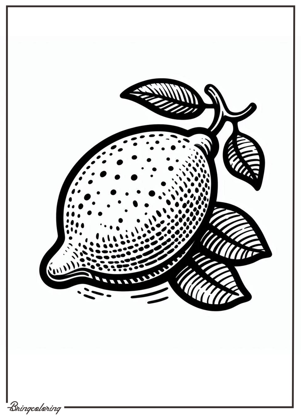 lemon coloring page for kids