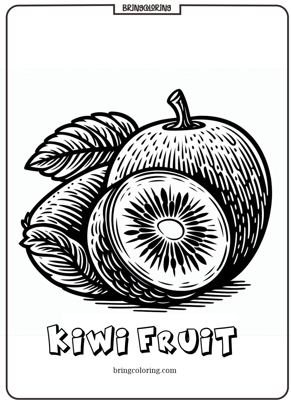 online kiwi fruit coloring page