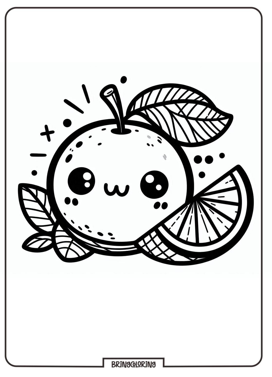 online orange fruit coloring page