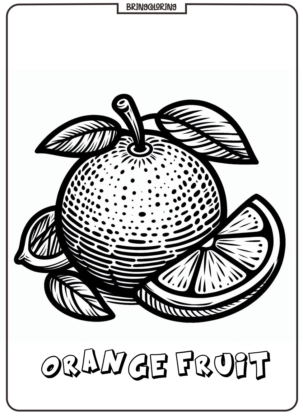 orange fruit coloring pages