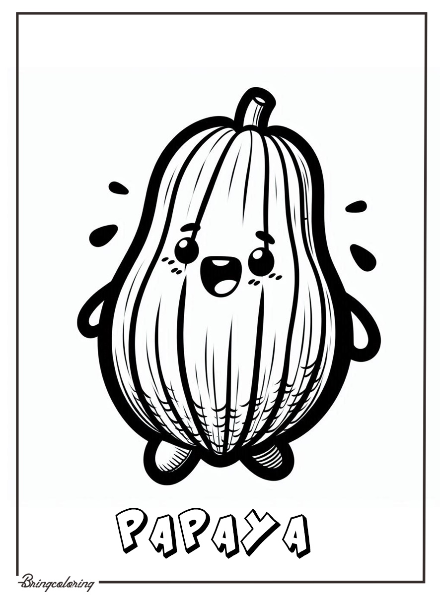 papaya coloring pages for kids