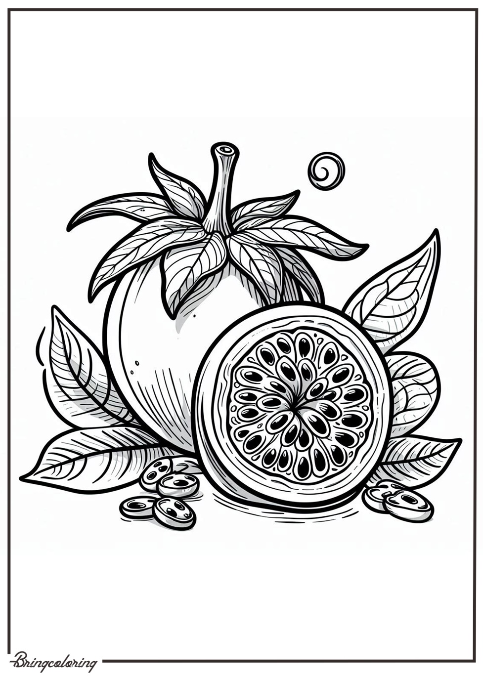 passion fruit coloring pages for kids