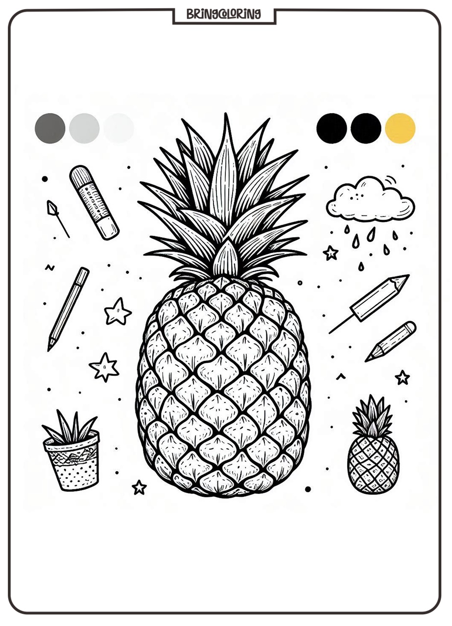 pineapple coloring page online pineapple coloring page online