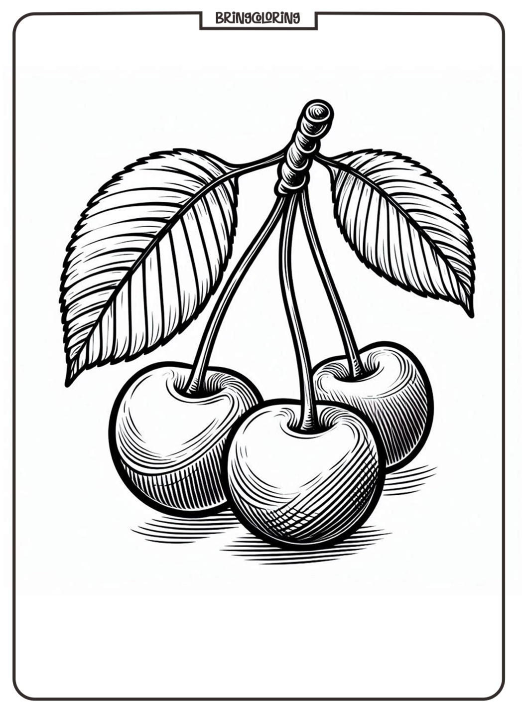 print cherry coloring page for kids