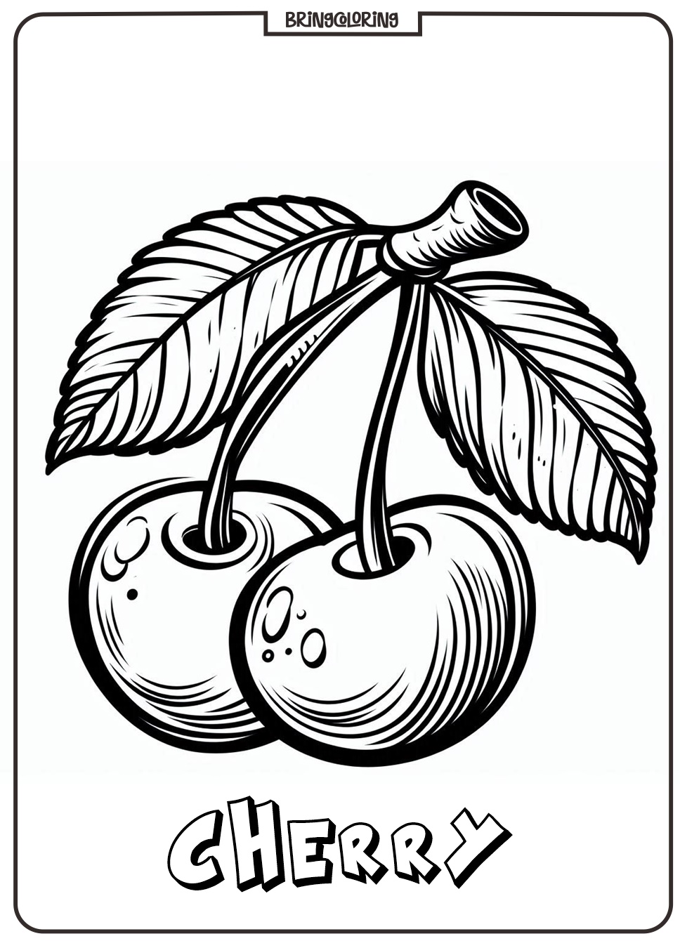 print cherry coloring pages for kids