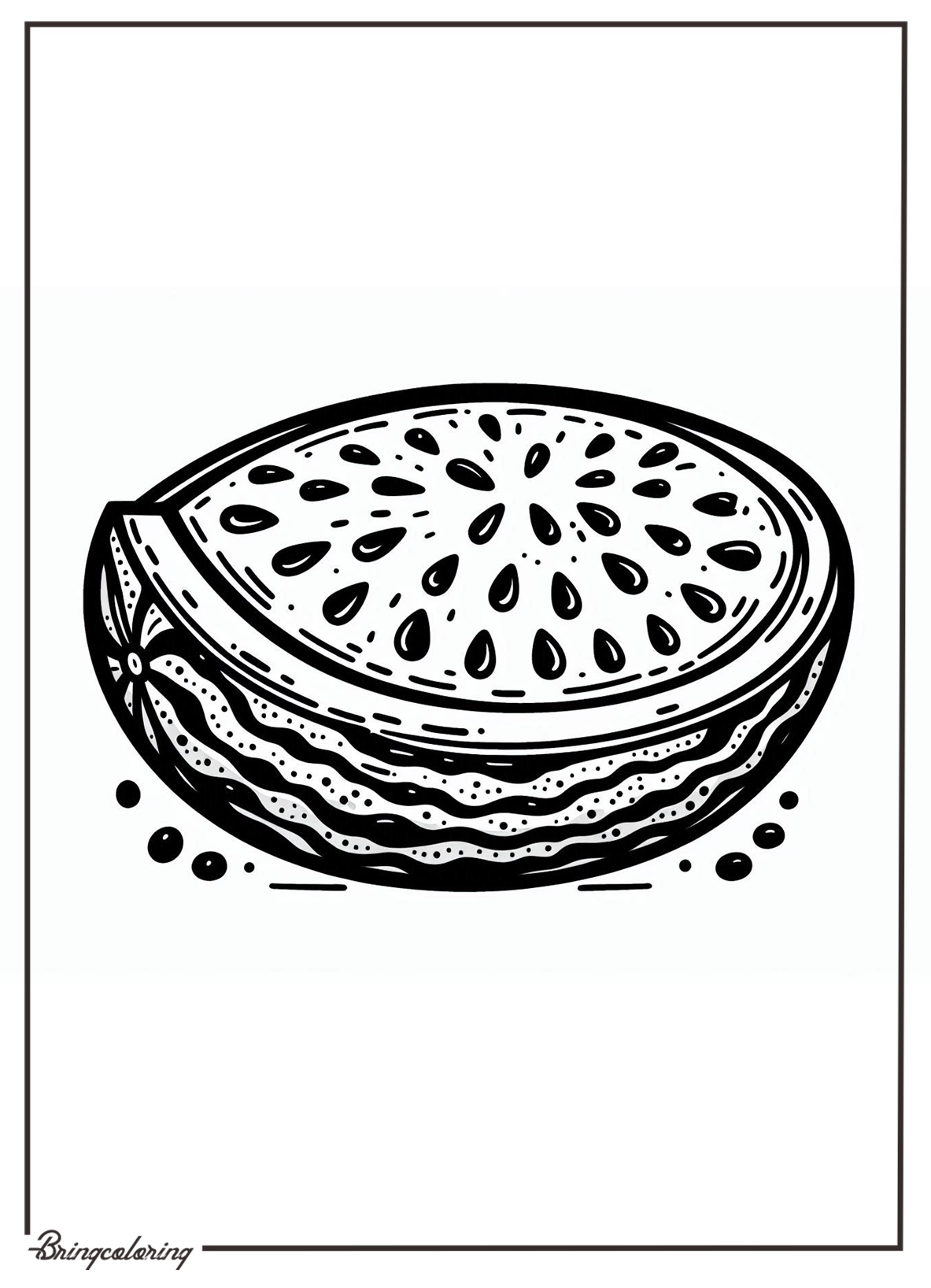 watermelon coloring page for kid