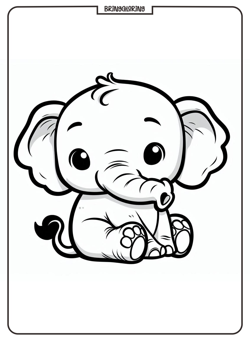 Baby Elephant to Color for Kid Baby Elephant to Color for Kid