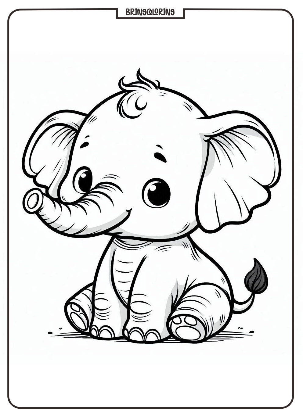 Baby Elephant to Color for Kids Baby Elephant to Color for Kids