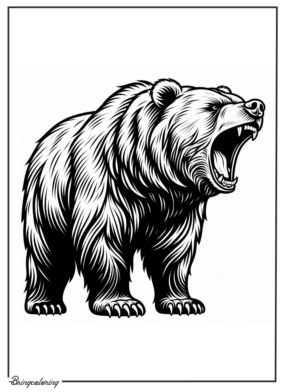 Bear Roaring Coloring Pages Online Bear Roaring Coloring Pages Online
