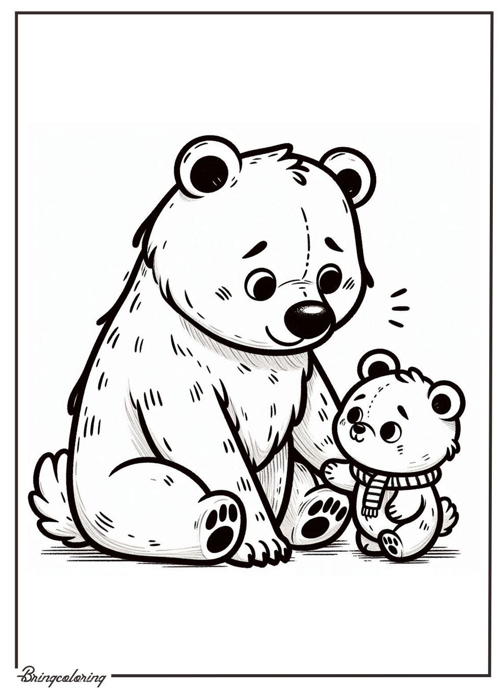 Bear and Mama Bear Coloring Page for Kids Bear and Mama Bear Coloring Page for Kids
