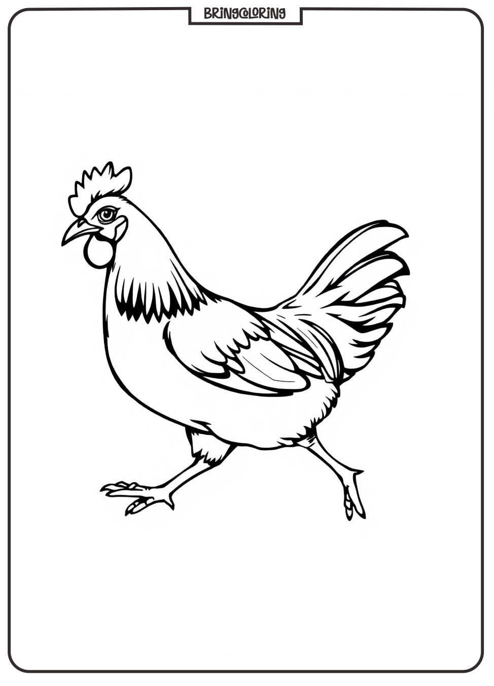 Chicken Coloring Page Online for Kids