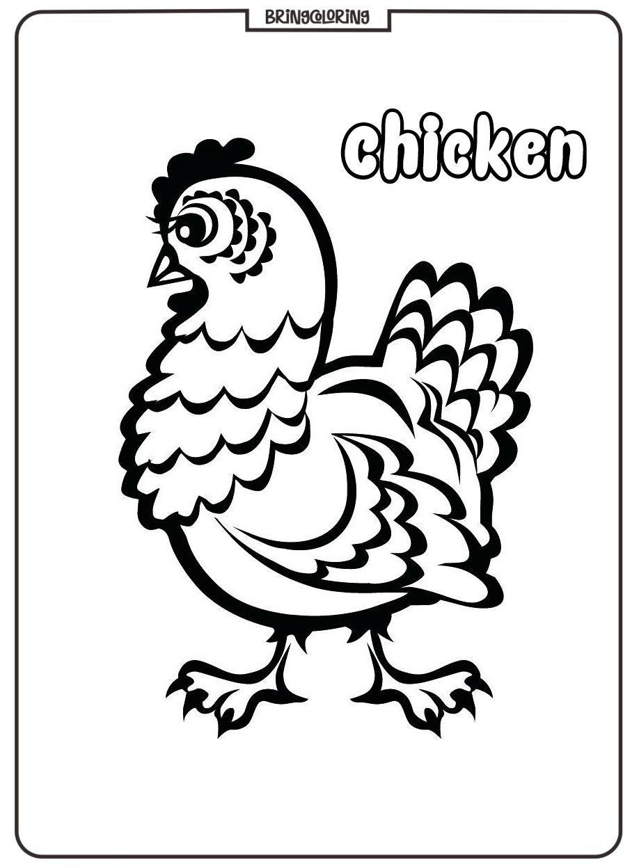 Chicken Coloring Page Online