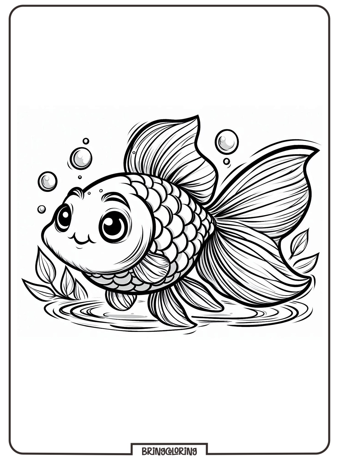 Coloring Pages Goldfish Printable for Kids