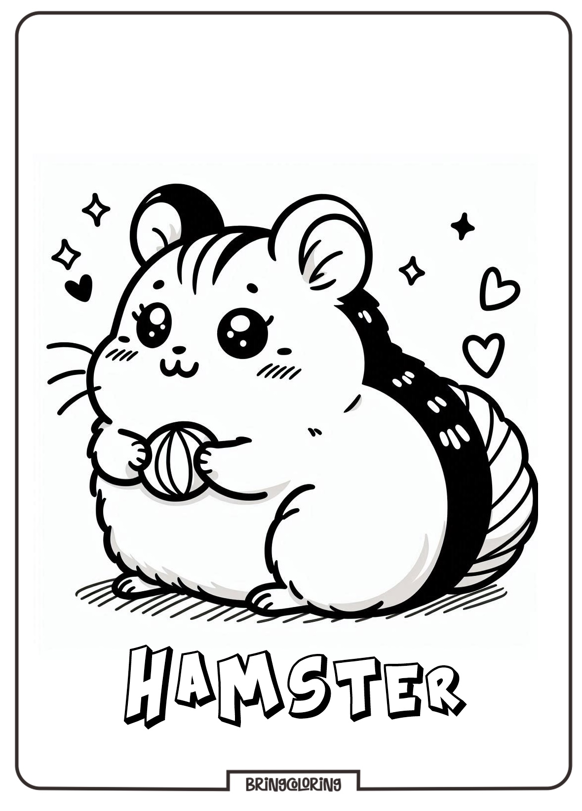 Cute Hamster Coloring Page for Kids Cute Hamster Coloring Page for Kids