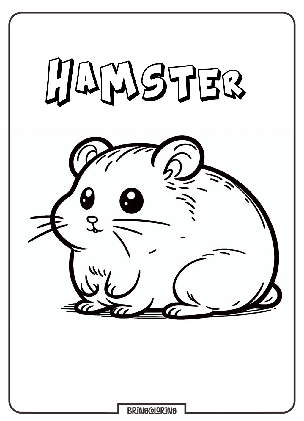 Cute Hamster Coloring for Kids Cute Hamster Coloring for Kids