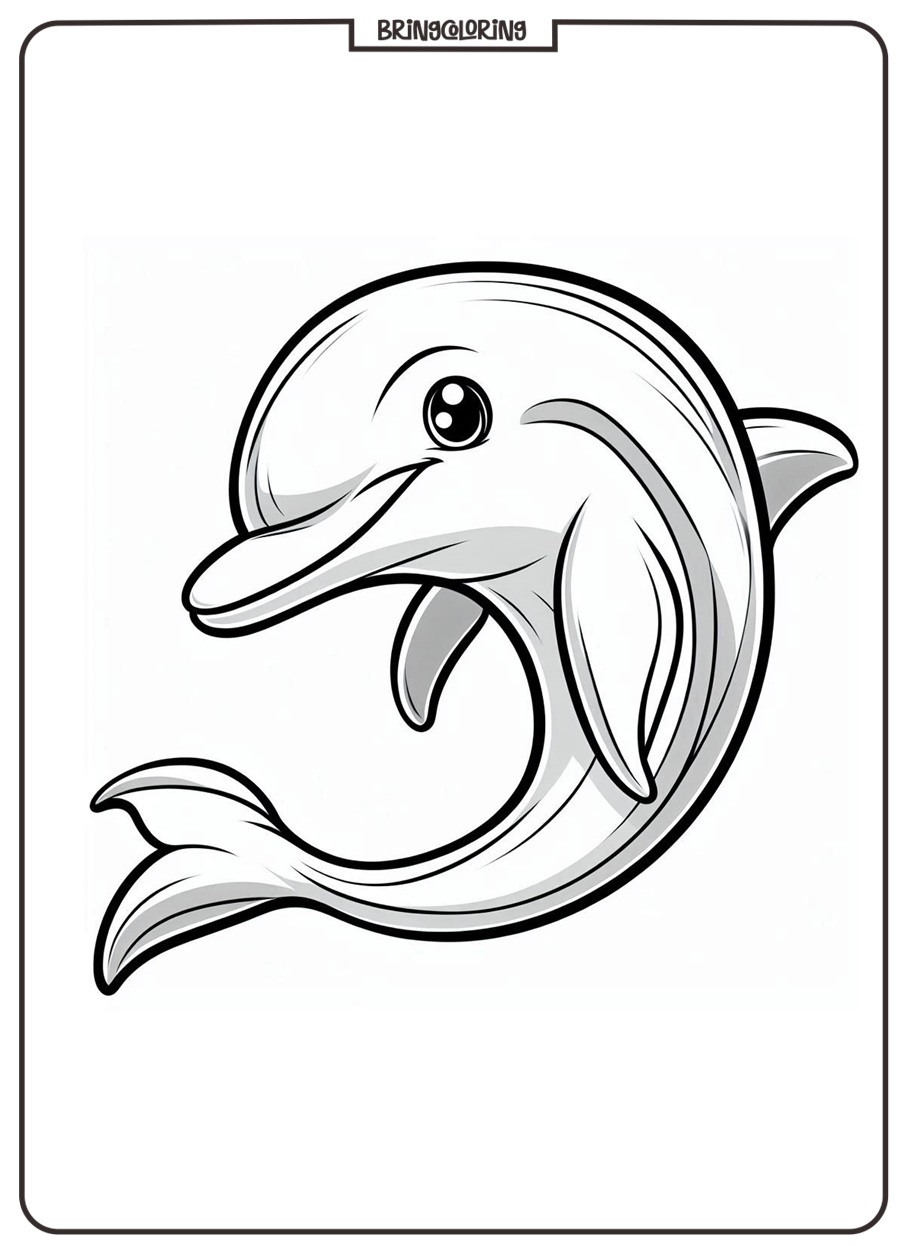 Dolphin Coloring Page for kids