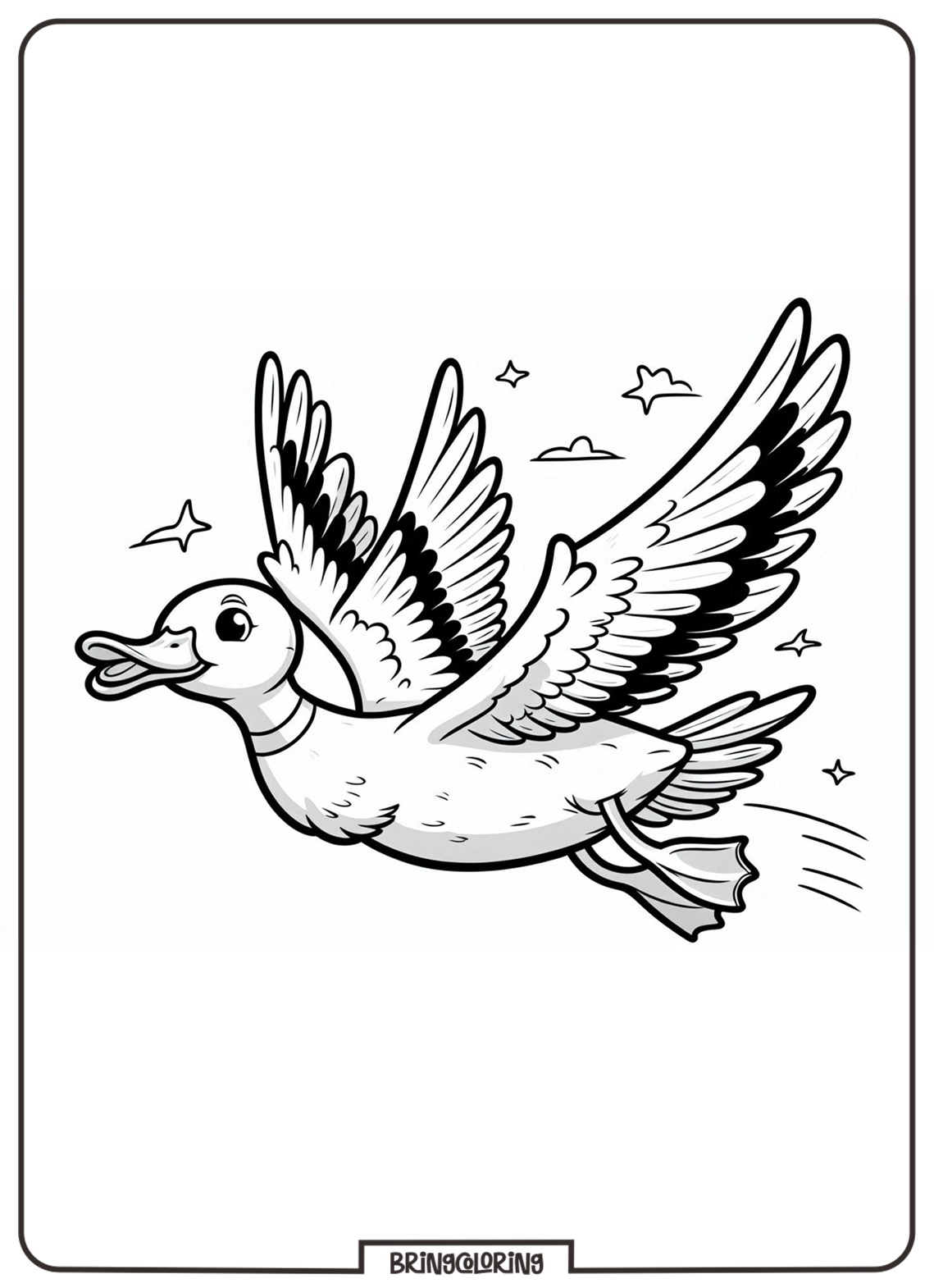 Ducks Are Flying Coloring Page for Kids Ducks Are Flying Coloring Page for Kids