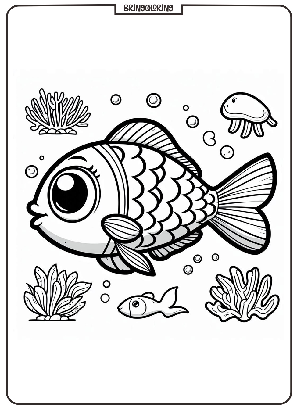 Fish coloring page for kids Fish coloring page for kids