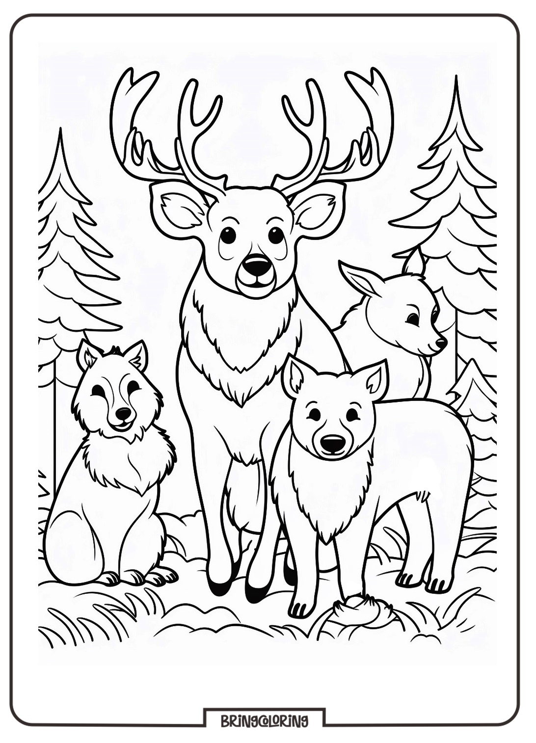 Forest Animals Coloring Page