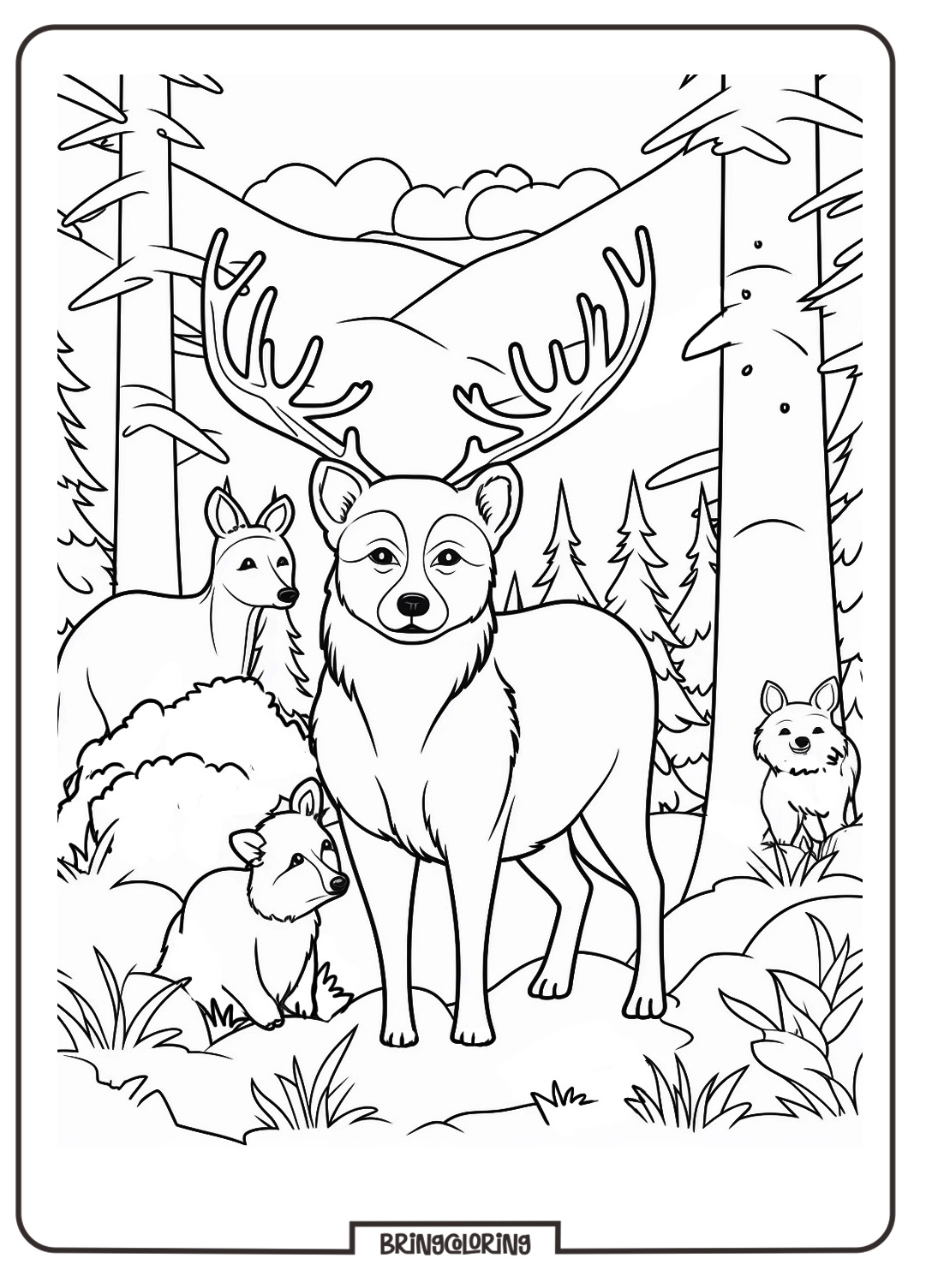 Forest Animals Coloring Pages for Kids