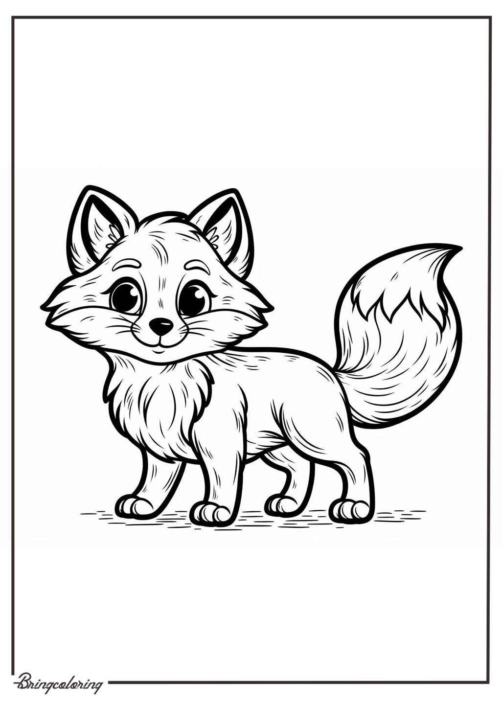 Fox Coloring Page for Kids Fox Coloring Page for Kids