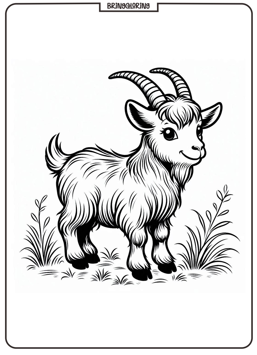 Goat Coloring Page for Kids Goat Coloring Page for Kids