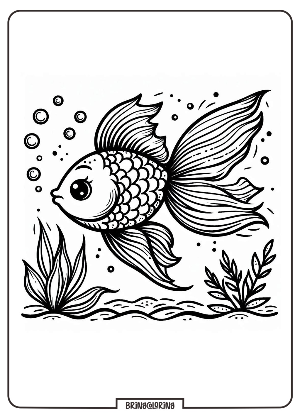 Goldfish Coloring Pages for Kids