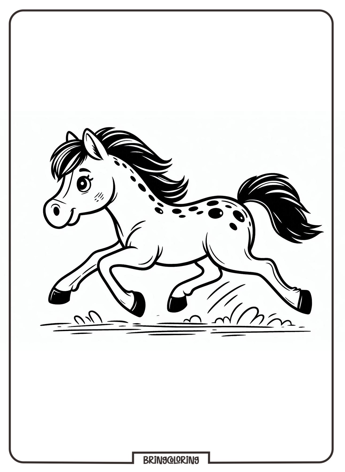 Horse coloring page for kids Horse coloring page for kids